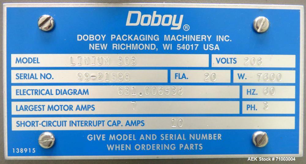 Used Bosch Doboy Linium 303 Long Dwell Horizontal Flow Wrapper
